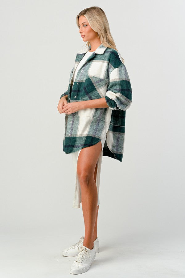 Oversized plaid shacket