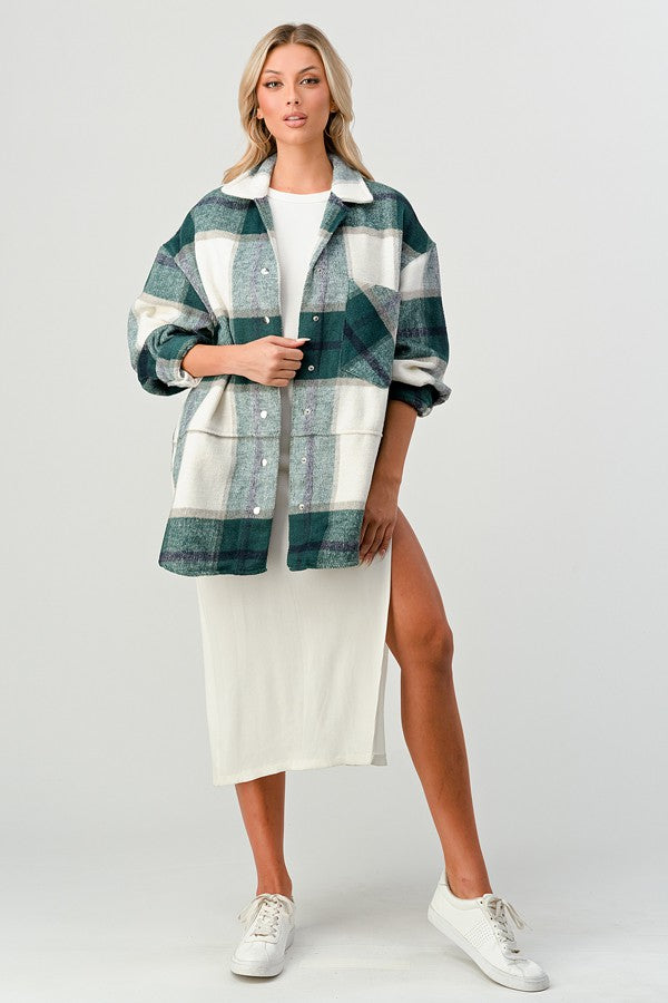 Oversized plaid shacket